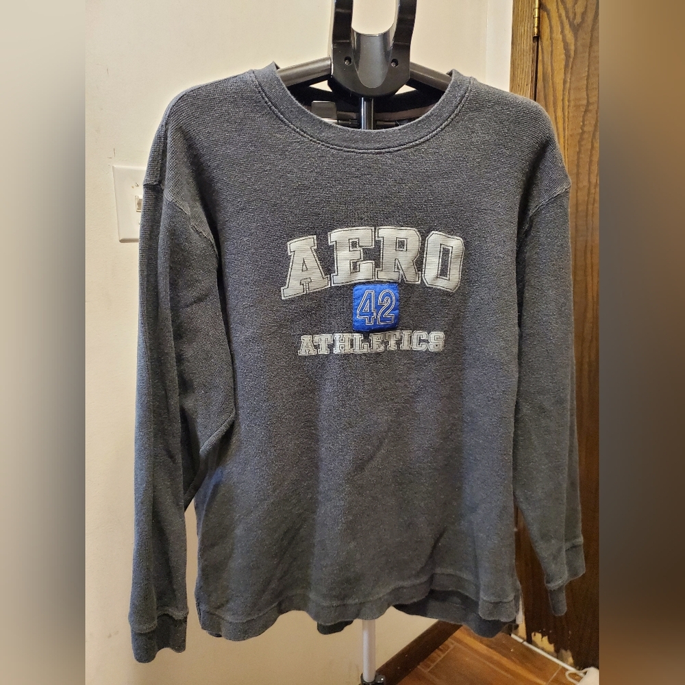 Aeropostale Navy and Gray Logo Sweatshirt Sz XL